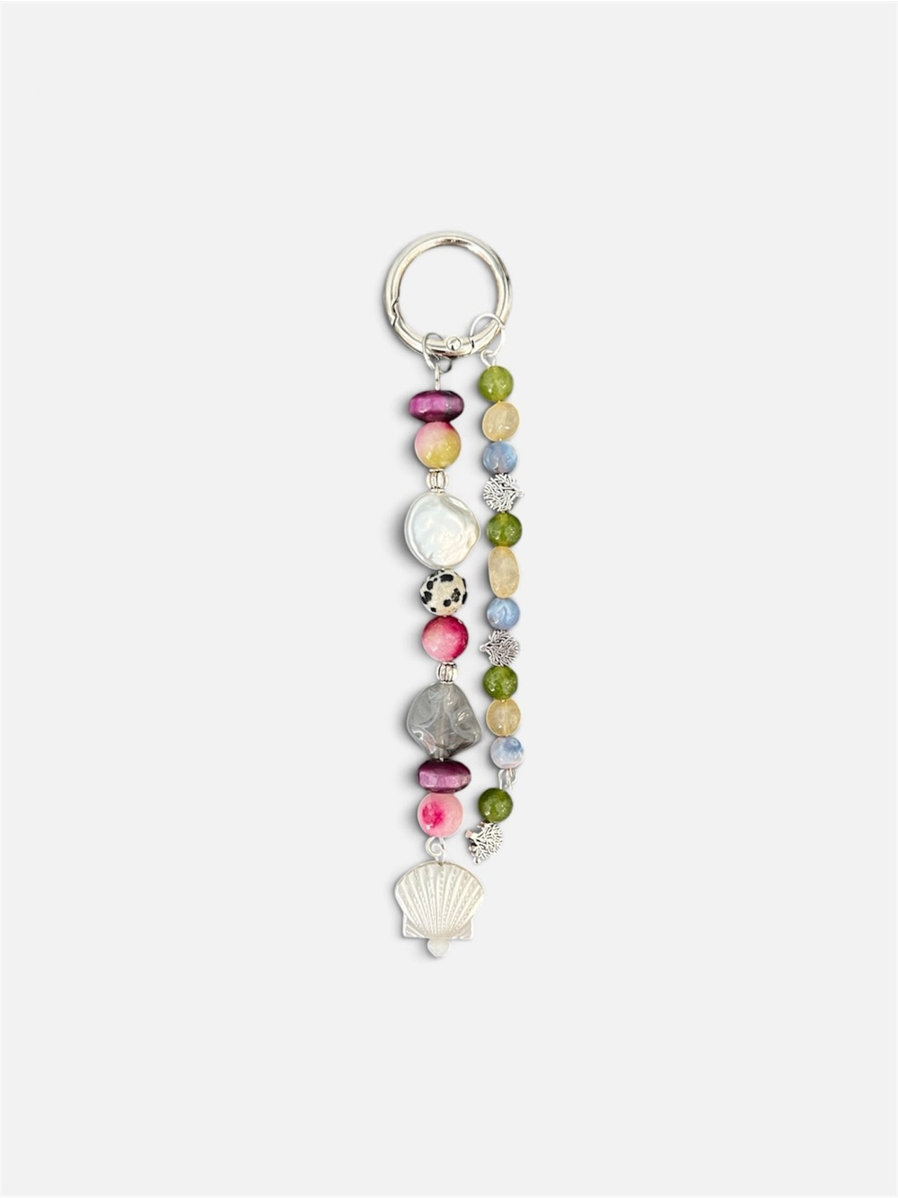 Beaded Shell Keychain Charm - Multicolor